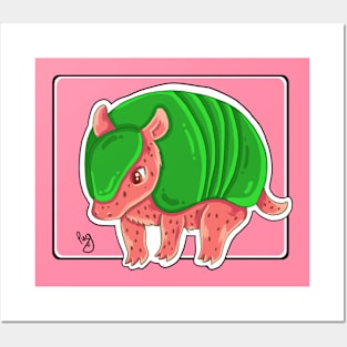 Watermelon Armadillo Posters and Art